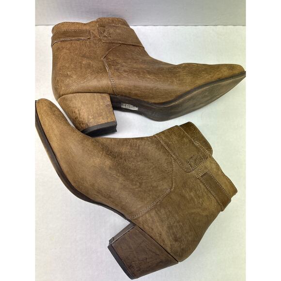 Free People Belleville Suede Leather Ankle Bootie Boots Khaki Brown 30 - Picture 6 of 8